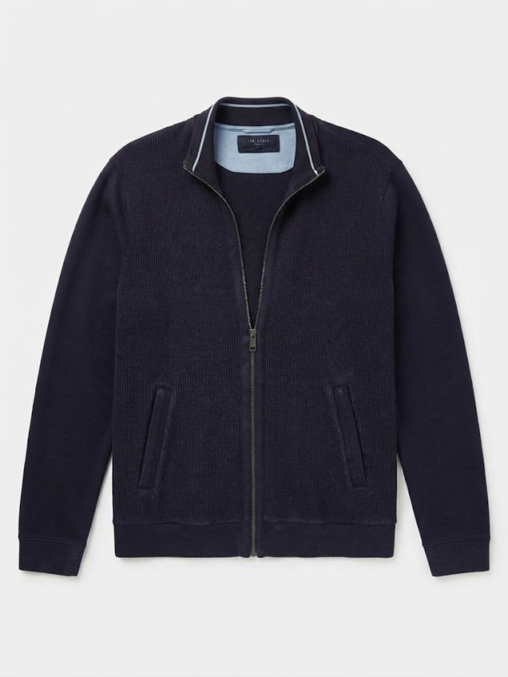 Ted Baker Navy Blue Full-Zip Knit Sweater